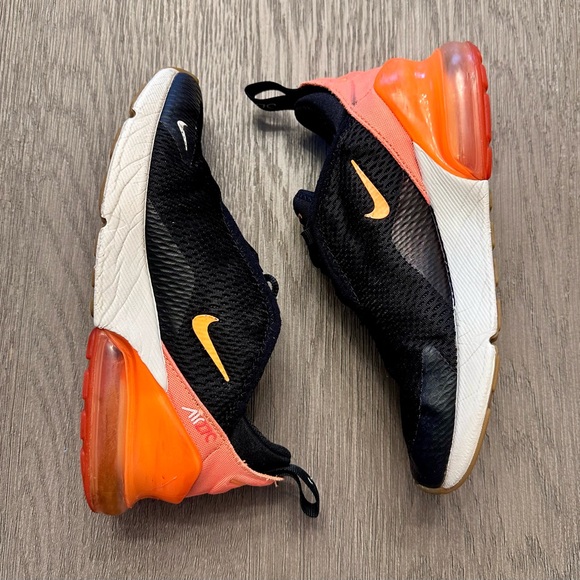Nike Air Max 270 – Big Kids 2.5Y (Black / Orange) - Picture 2 of 10